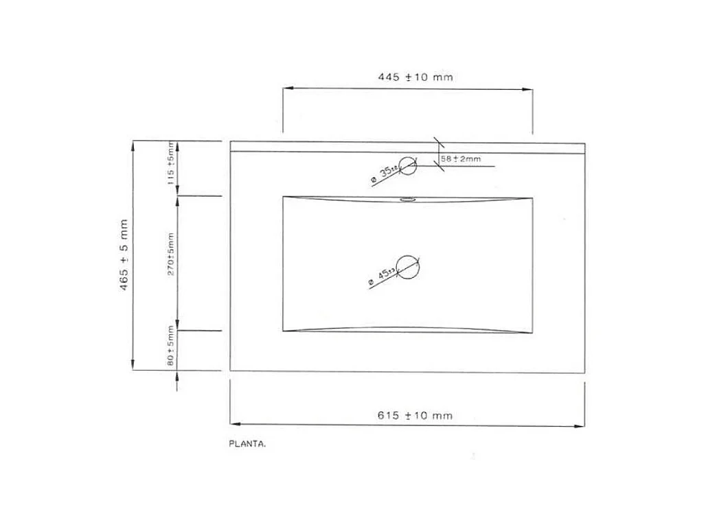 Lavabo cerámico - 60x45 cm