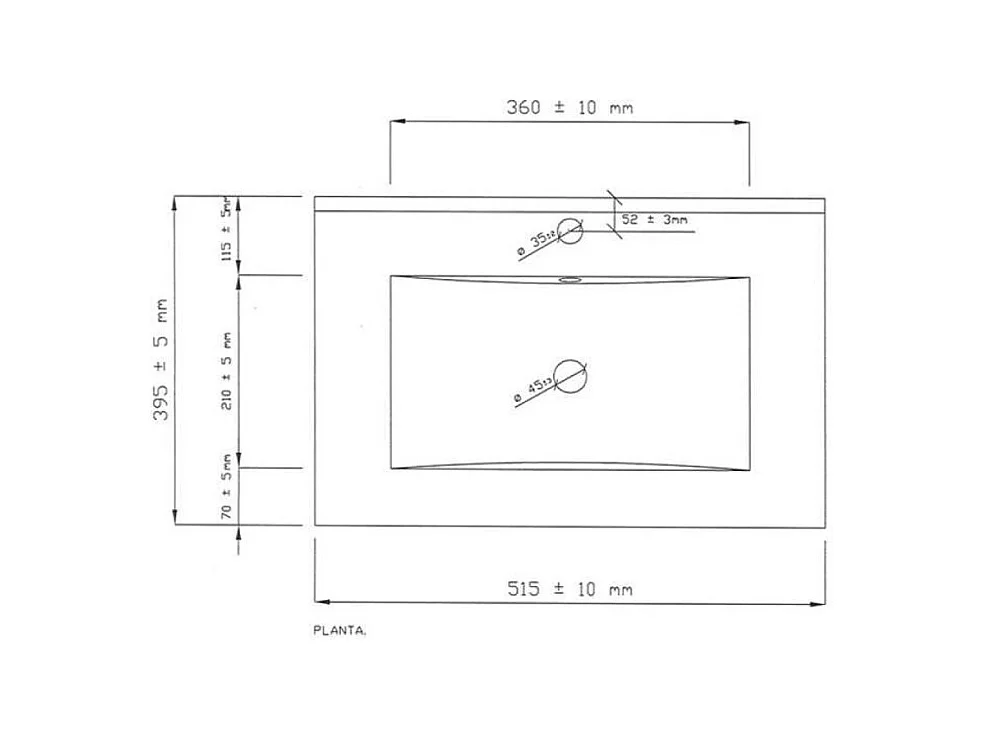 Lavabo en céramique 50 x 40 cm - Blanc