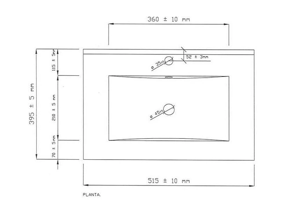 Lavabo cerámico - 50x40 cm