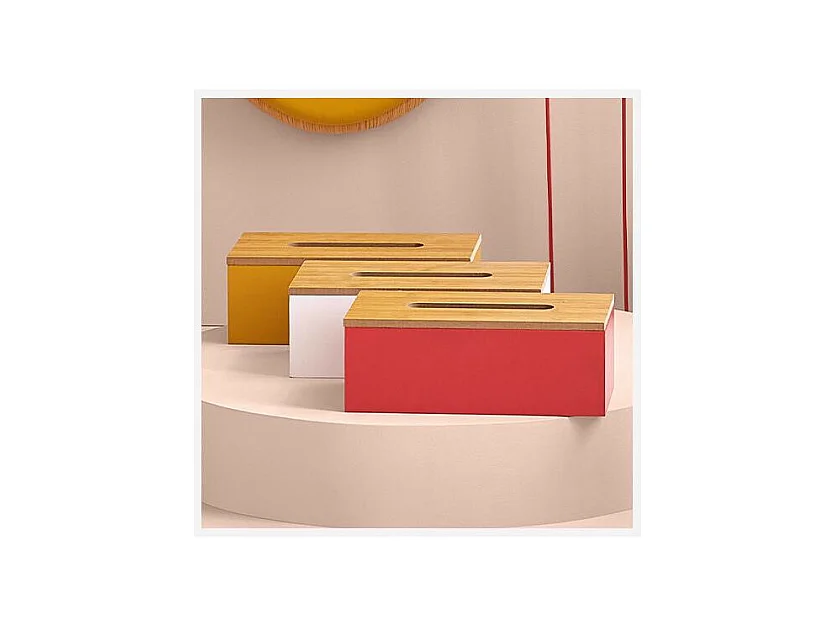 Boîte à Mouchoirs en bois Noir charbon