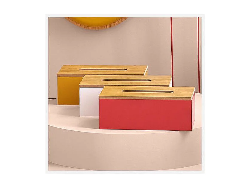 Boîte à Mouchoirs en bois Noir charbon