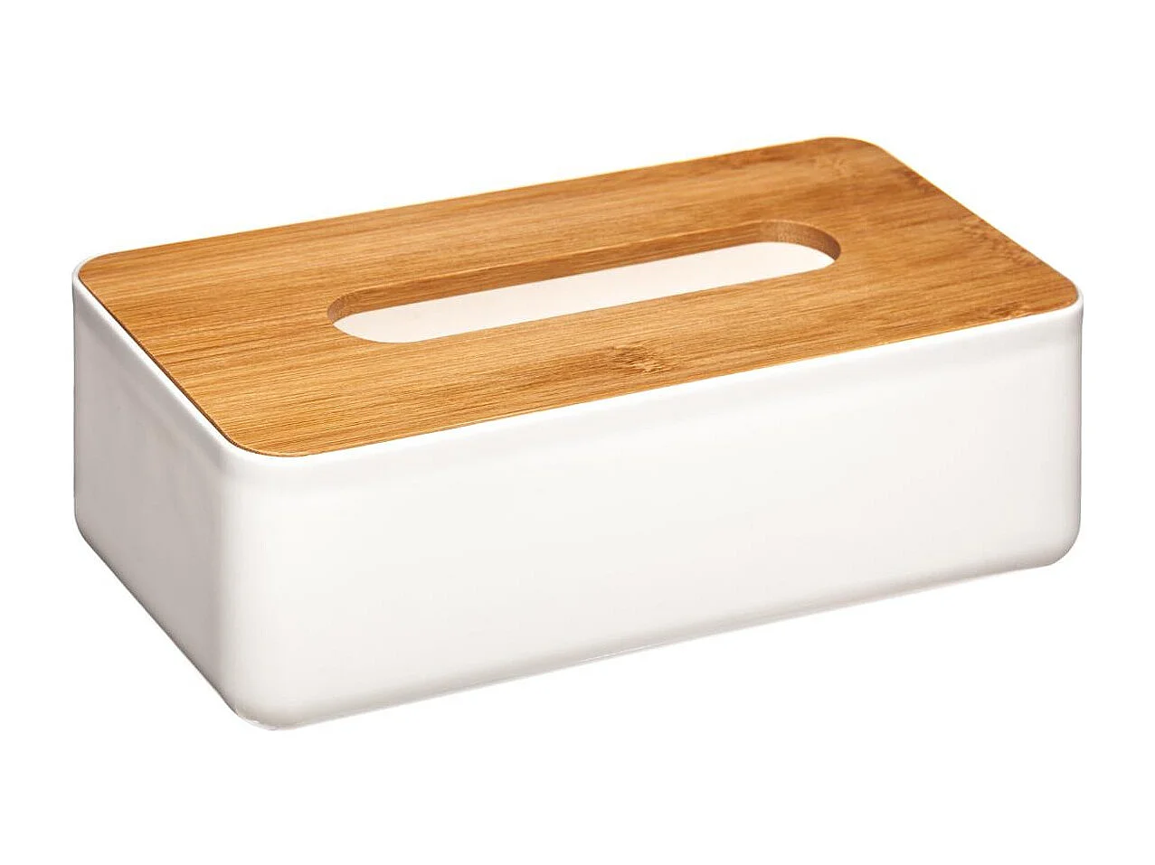Boite à mouchoirs Blanche avec couvercle en Bambou