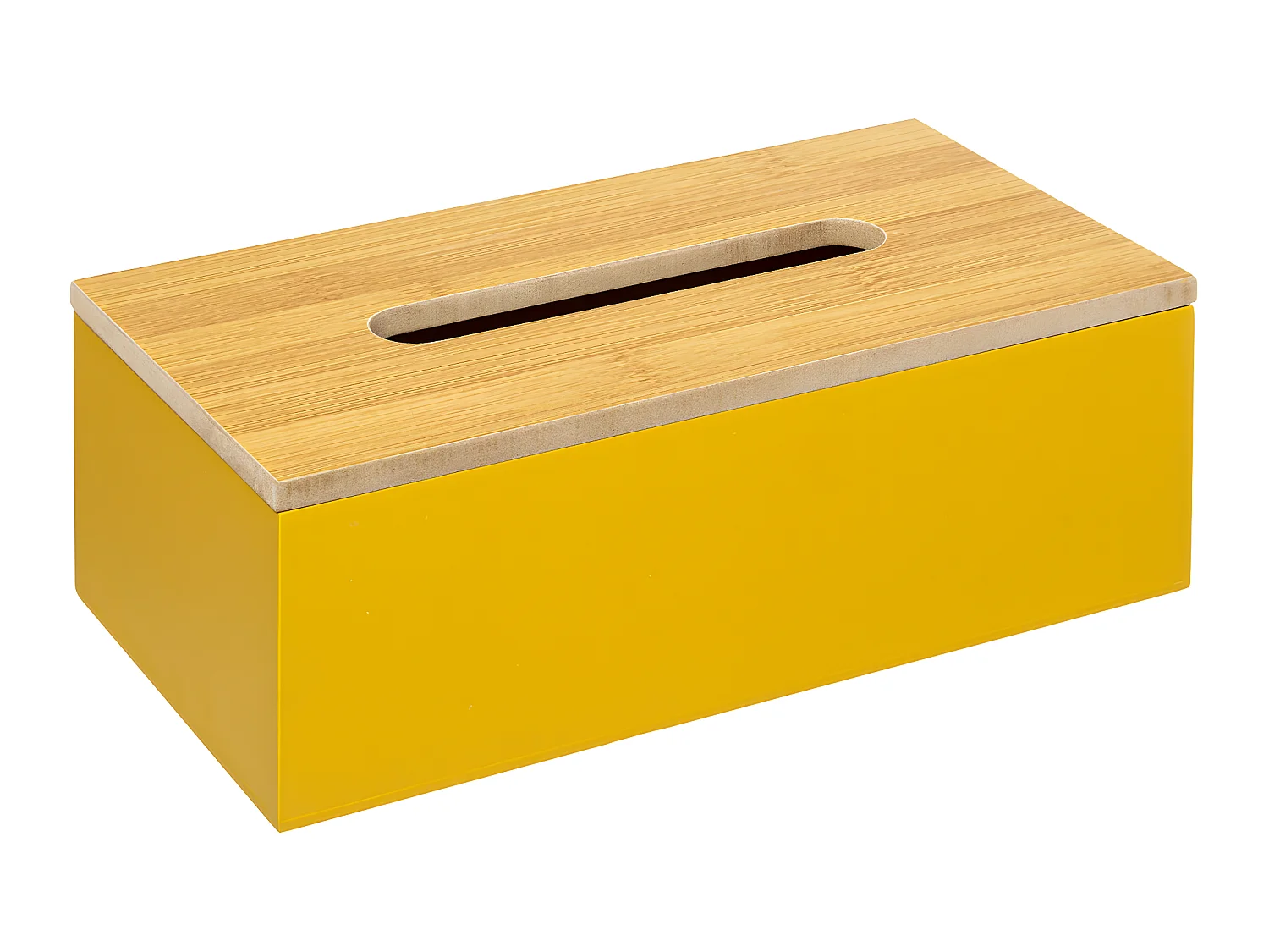 Boîte à Mouchoirs en bois Jaune moutarde