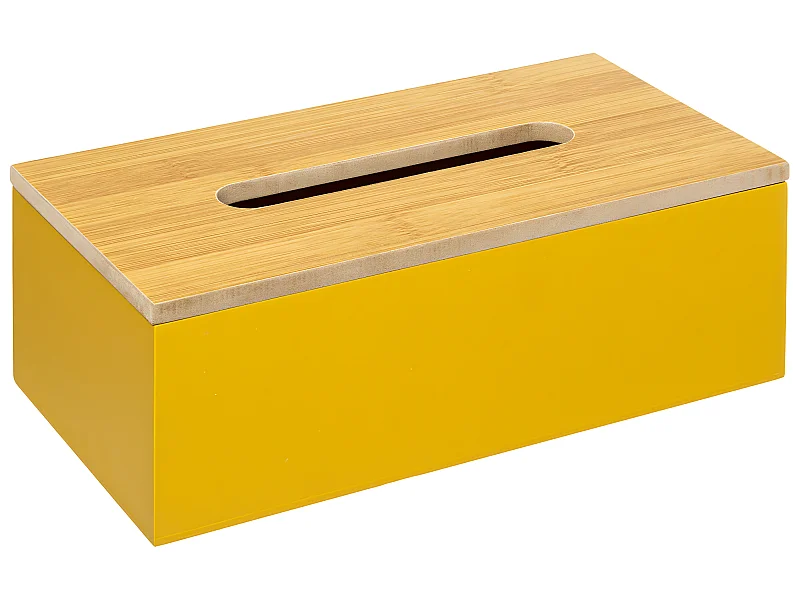 Boîte à Mouchoirs en bois Jaune moutarde