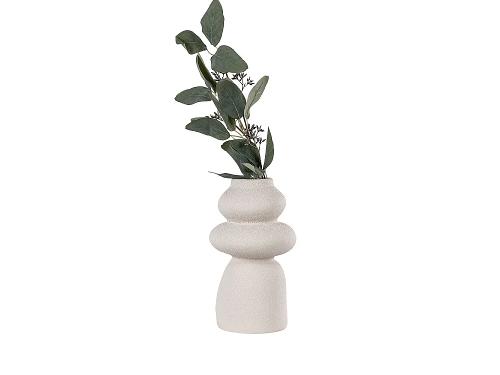 Nosara - Vase de forme organique en grès H26,5cm - Ivoire