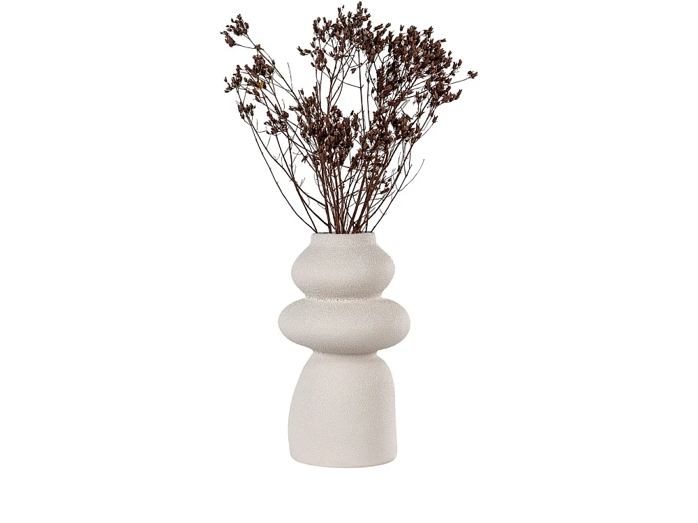 Nosara - Vase de forme organique en grès H26,5cm - Ivoire