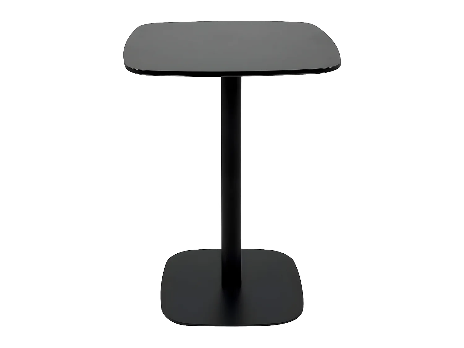 Table bistrot cuisine design, hauteur 75cm, plateau 60x60cm, 1-2 personnes pied métal SILA (Noir)