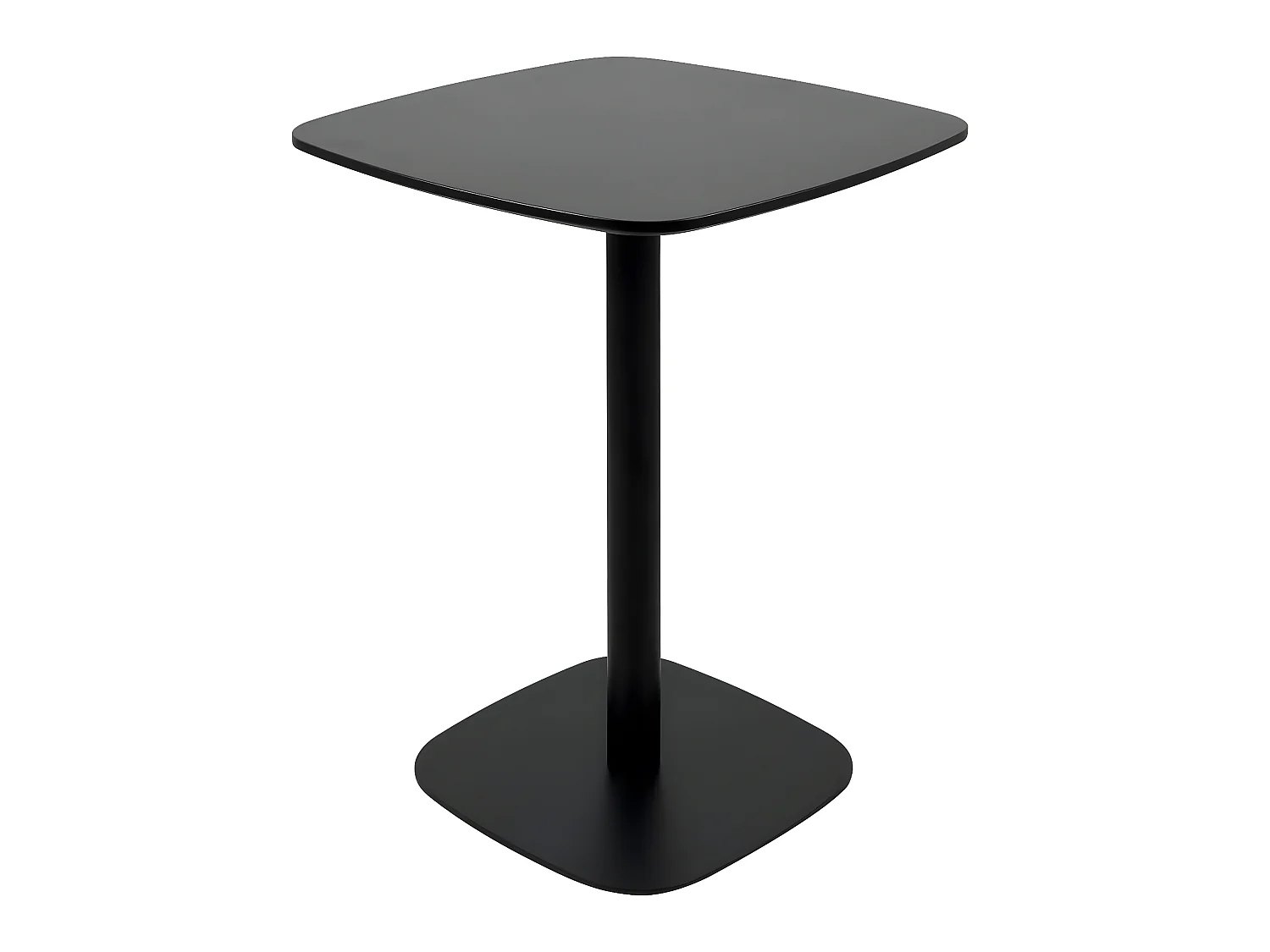 Table bistrot cuisine design, hauteur 75cm, plateau 60x60cm, 1-2 personnes pied métal SILA (Noir)