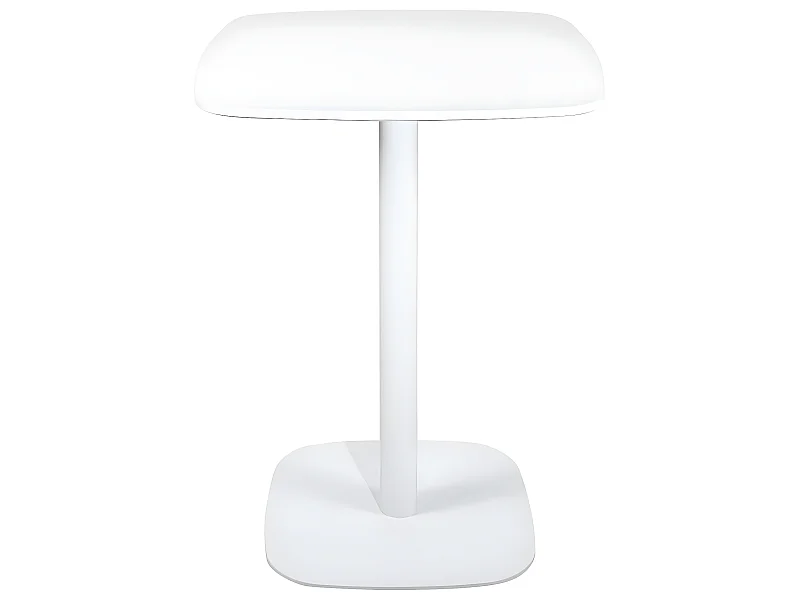 Table bistrot cuisine design, hauteur 75cm, plateau 60x60cm, 1-2 personnes pied métal SILA (Blanc)
