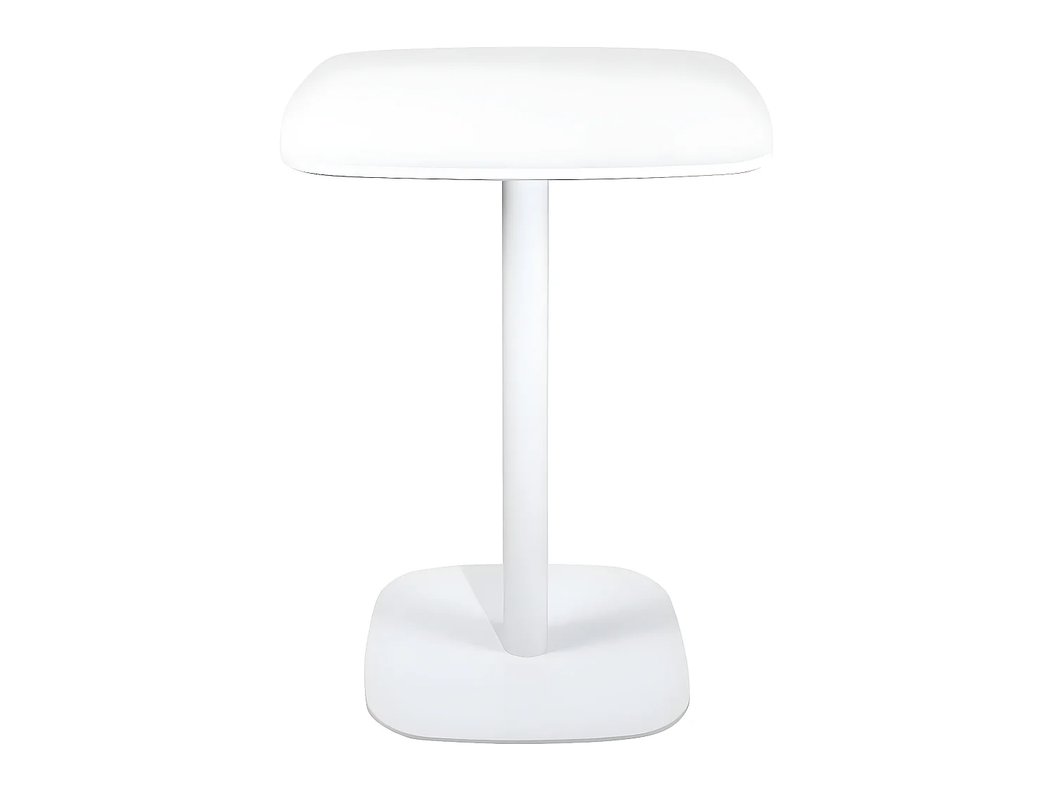 Table bistrot cuisine design, hauteur 75cm, plateau 60x60cm, 1-2 personnes pied métal SILA (Blanc)