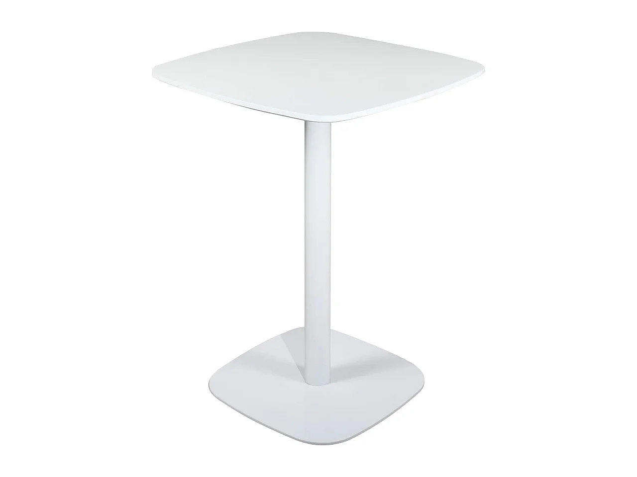Table bistrot cuisine design, hauteur 75cm, plateau 60x60cm, 1-2 personnes pied métal SILA (Blanc)