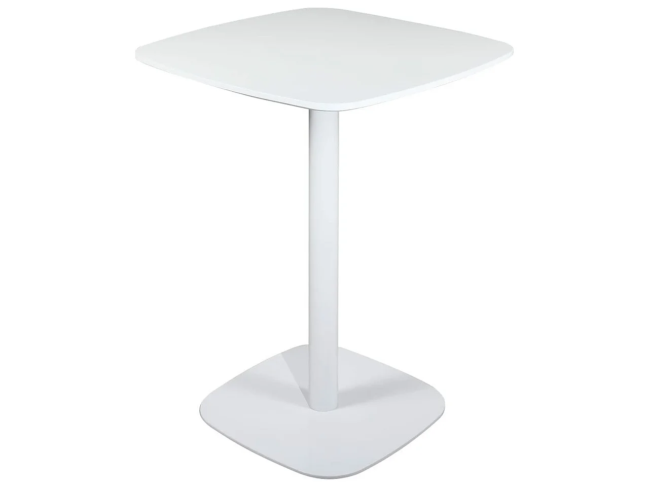 Table bistrot cuisine design, hauteur 75cm, plateau 60x60cm, 1-2 personnes pied métal SILA (Blanc)
