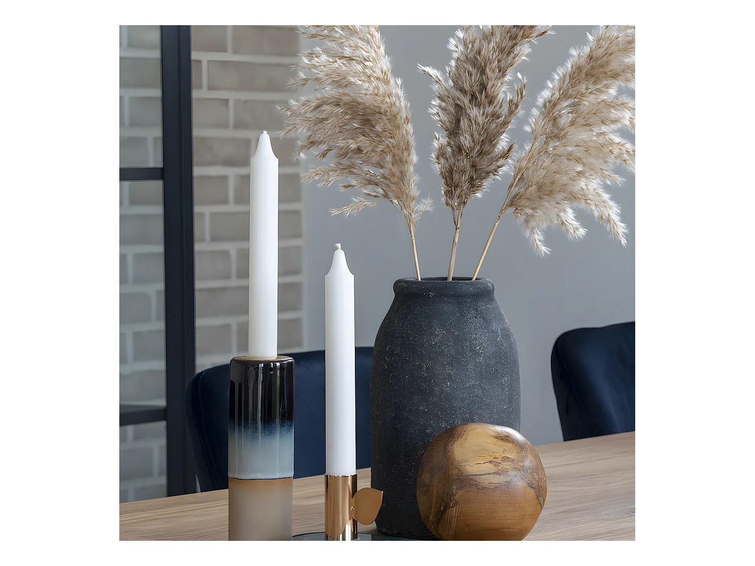 Velas - Lot de 3 vases en terre cuite à effet vieilli : Couleur - Gris foncé