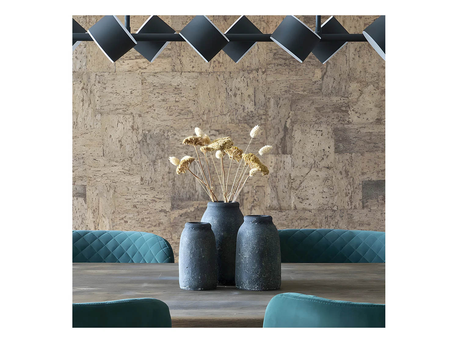 Velas - Lot de 3 vases en terre cuite à effet vieilli : Couleur - Gris foncé