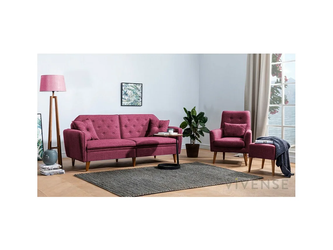 Canapé convertible TERRA BORDEAUX