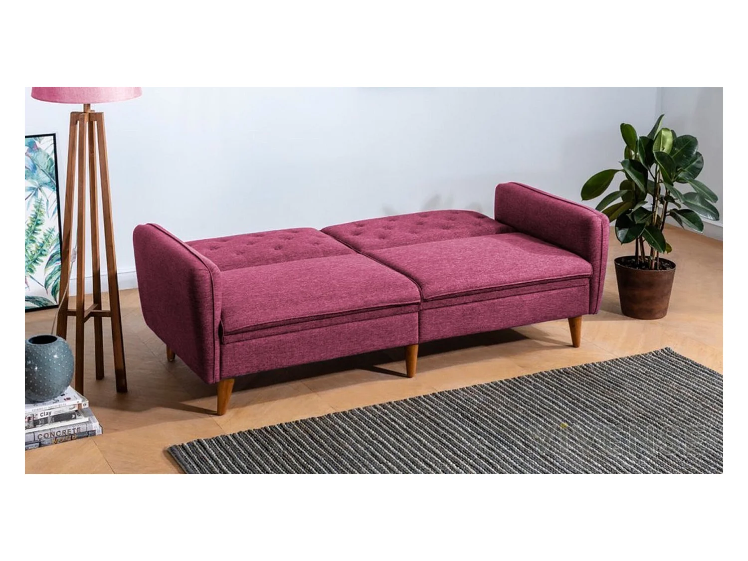 Canapé convertible TERRA BORDEAUX