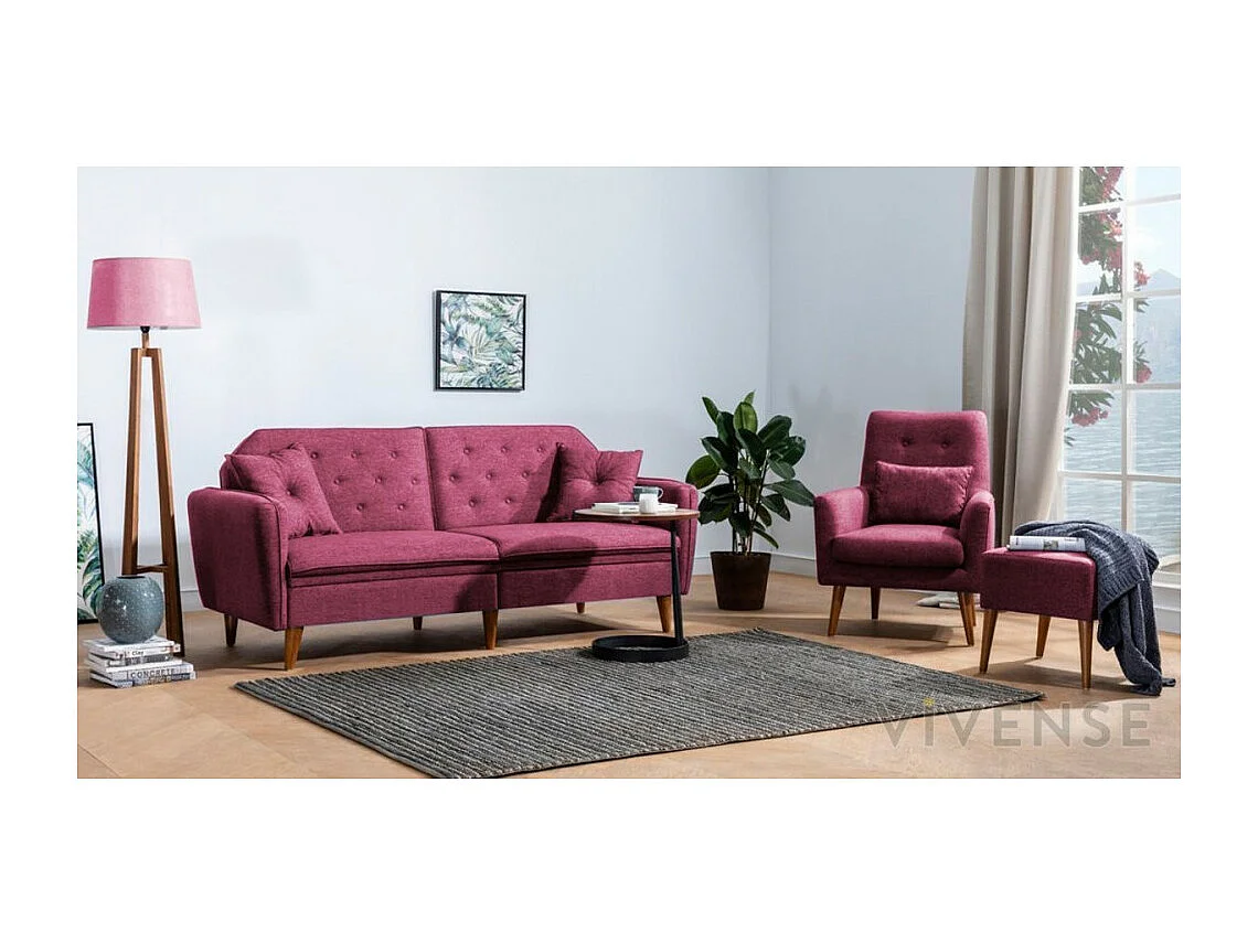 Canapé convertible TERRA BORDEAUX