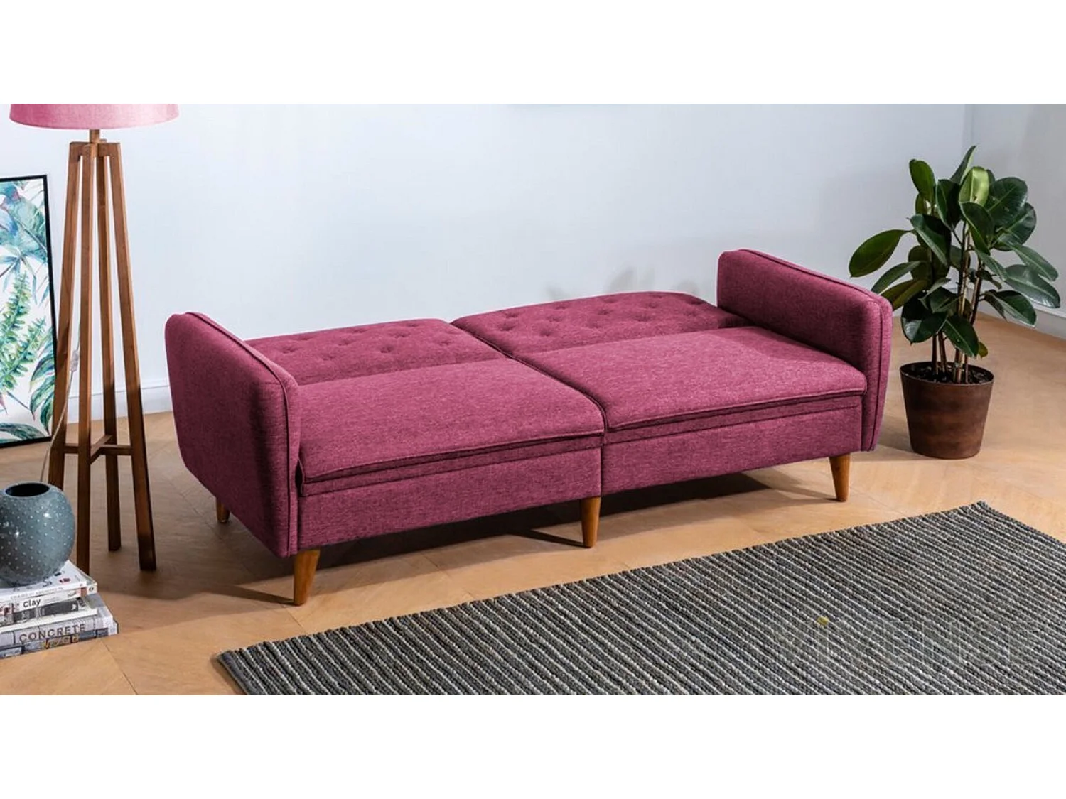 Canapé convertible TERRA BORDEAUX