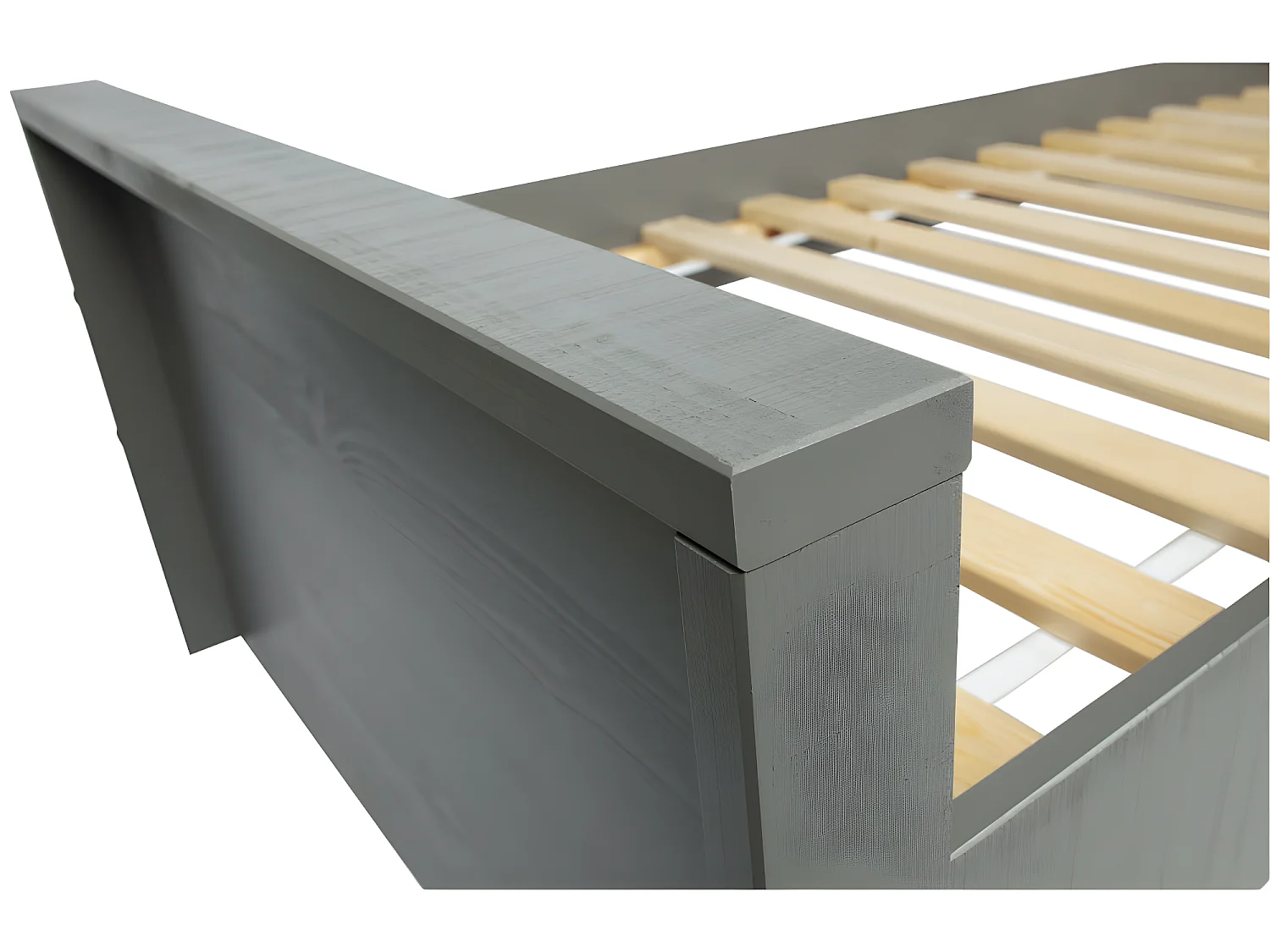 Morris - Lit en pin massif 90x200cm - Gris