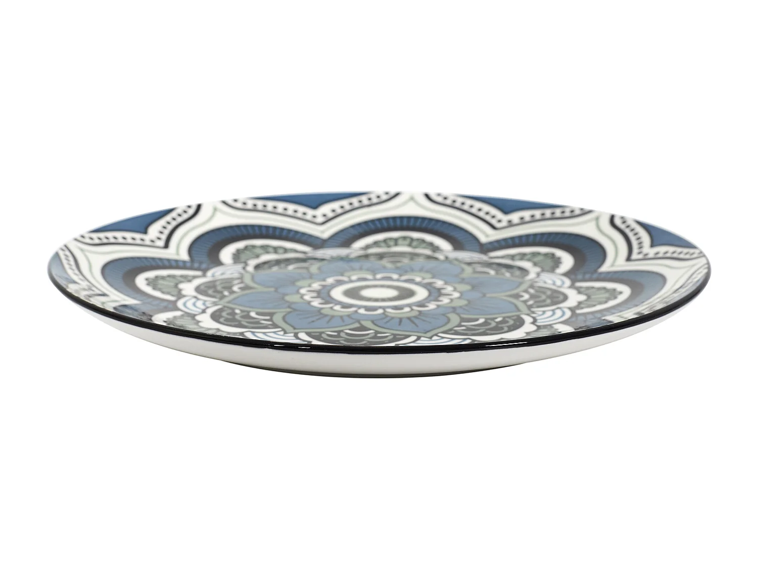Assiette Mandala Bleu D26cm Bleu