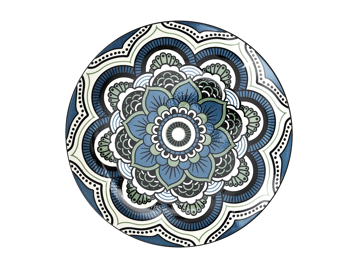 Assiette Mandala Bleu D26cm Bleu