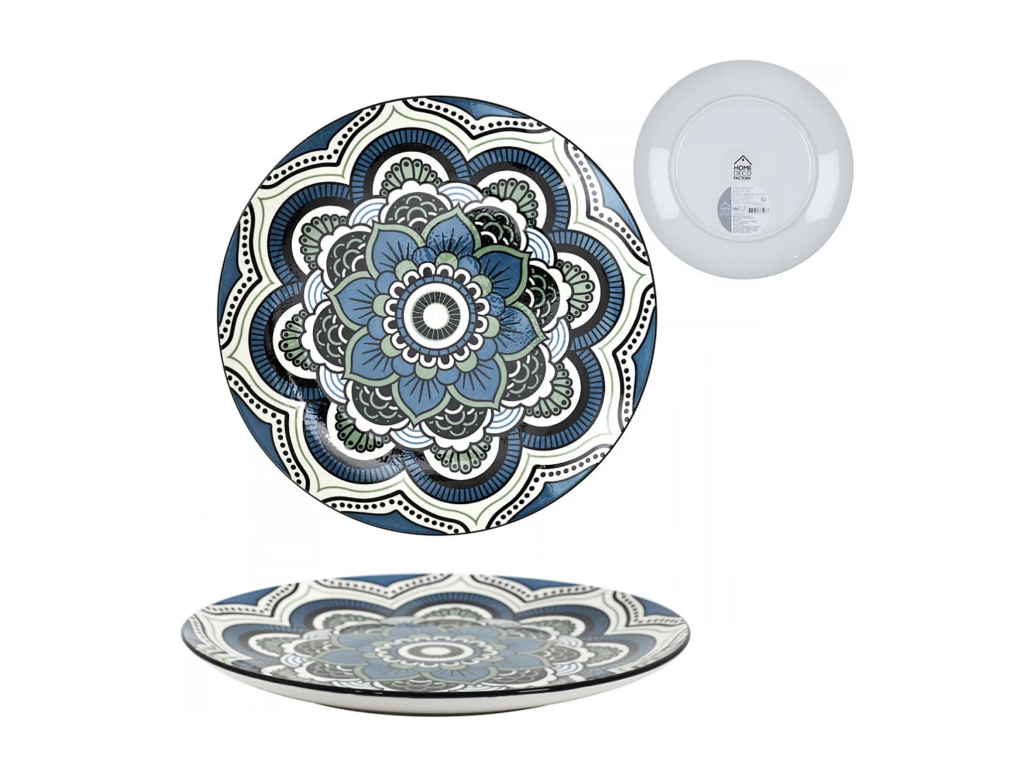 Assiette Mandala Bleu D26cm Bleu