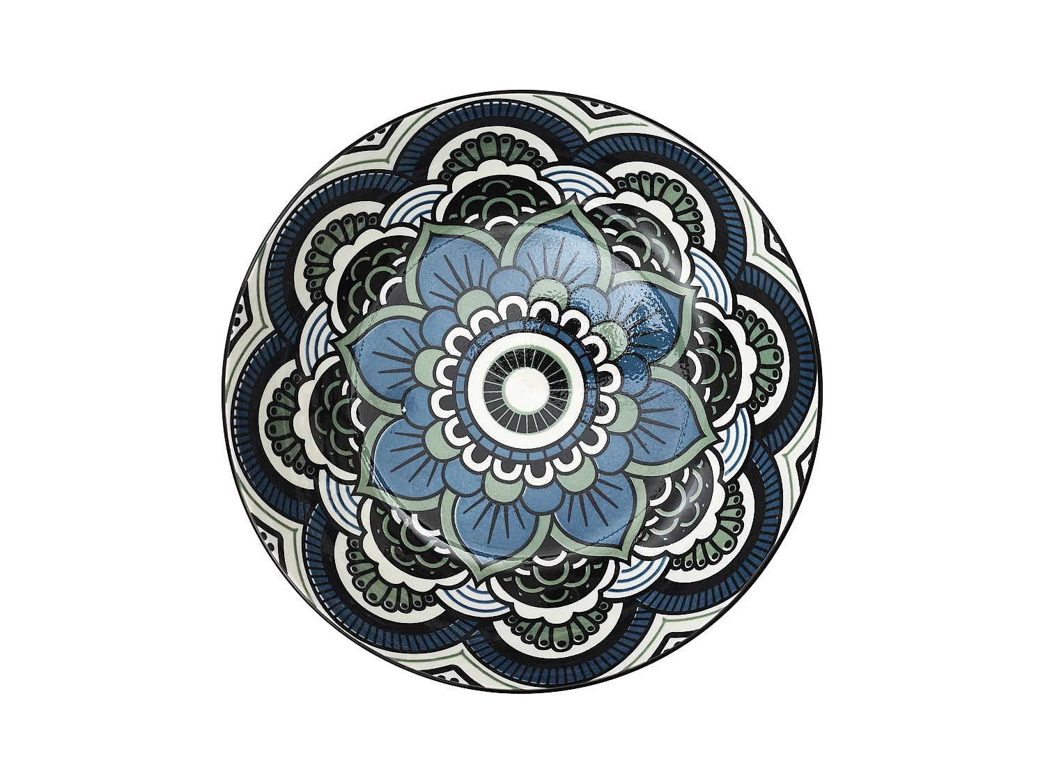 Assiette Mandala Creuse Bleu D20cm Bleu
