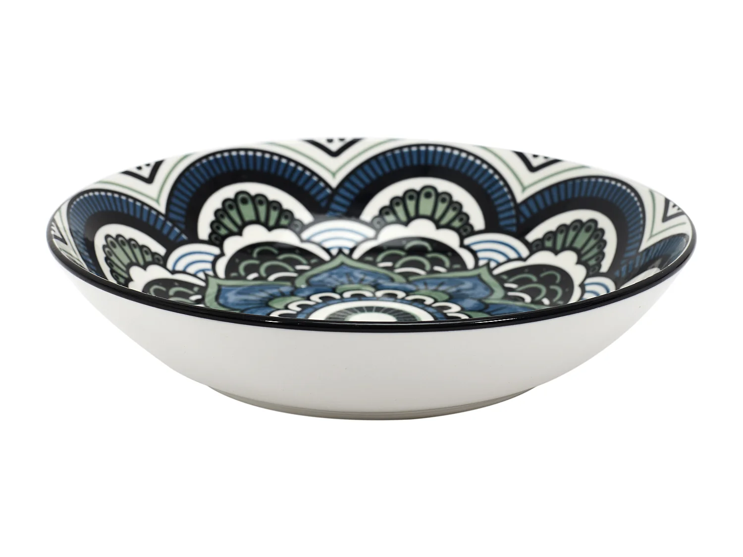 Assiette Mandala Creuse Bleu D20cm Bleu