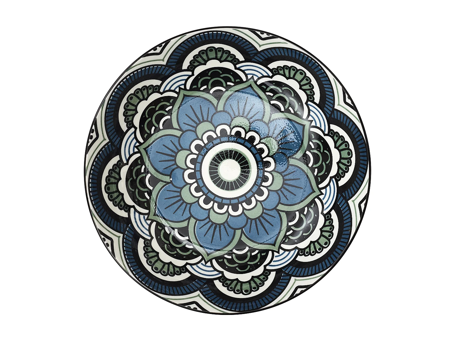 Assiette Mandala Creuse Bleu D20cm Bleu
