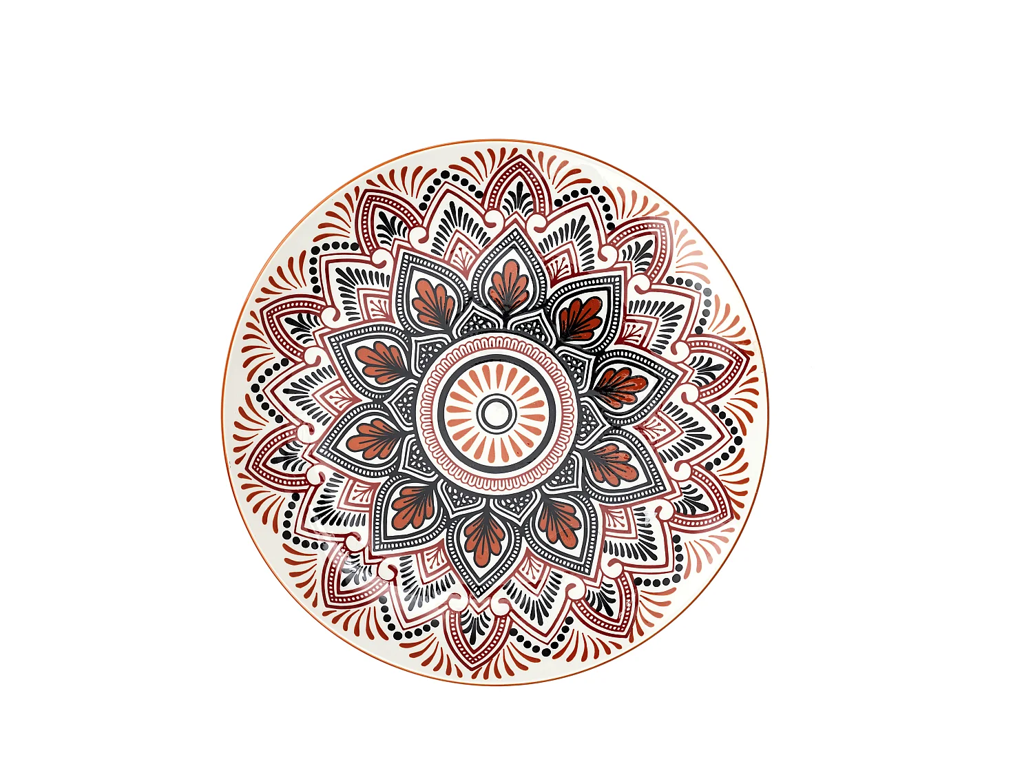 Assiette Mandala Orange D26cm Orange