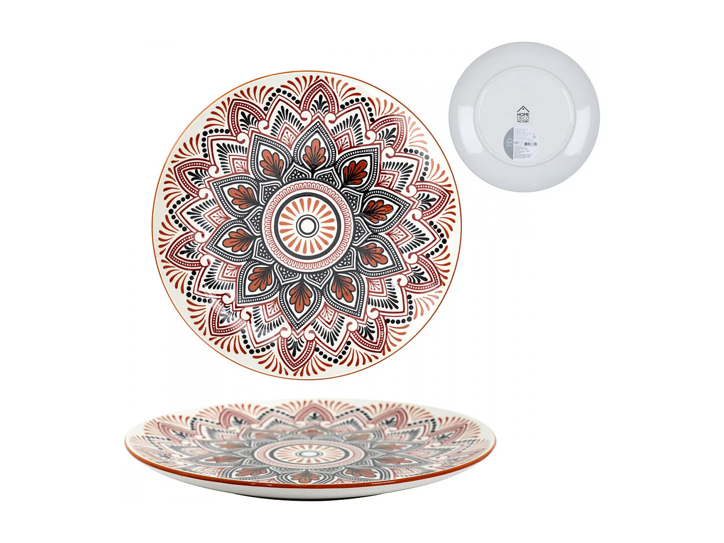 Assiette Mandala Orange D26cm Orange