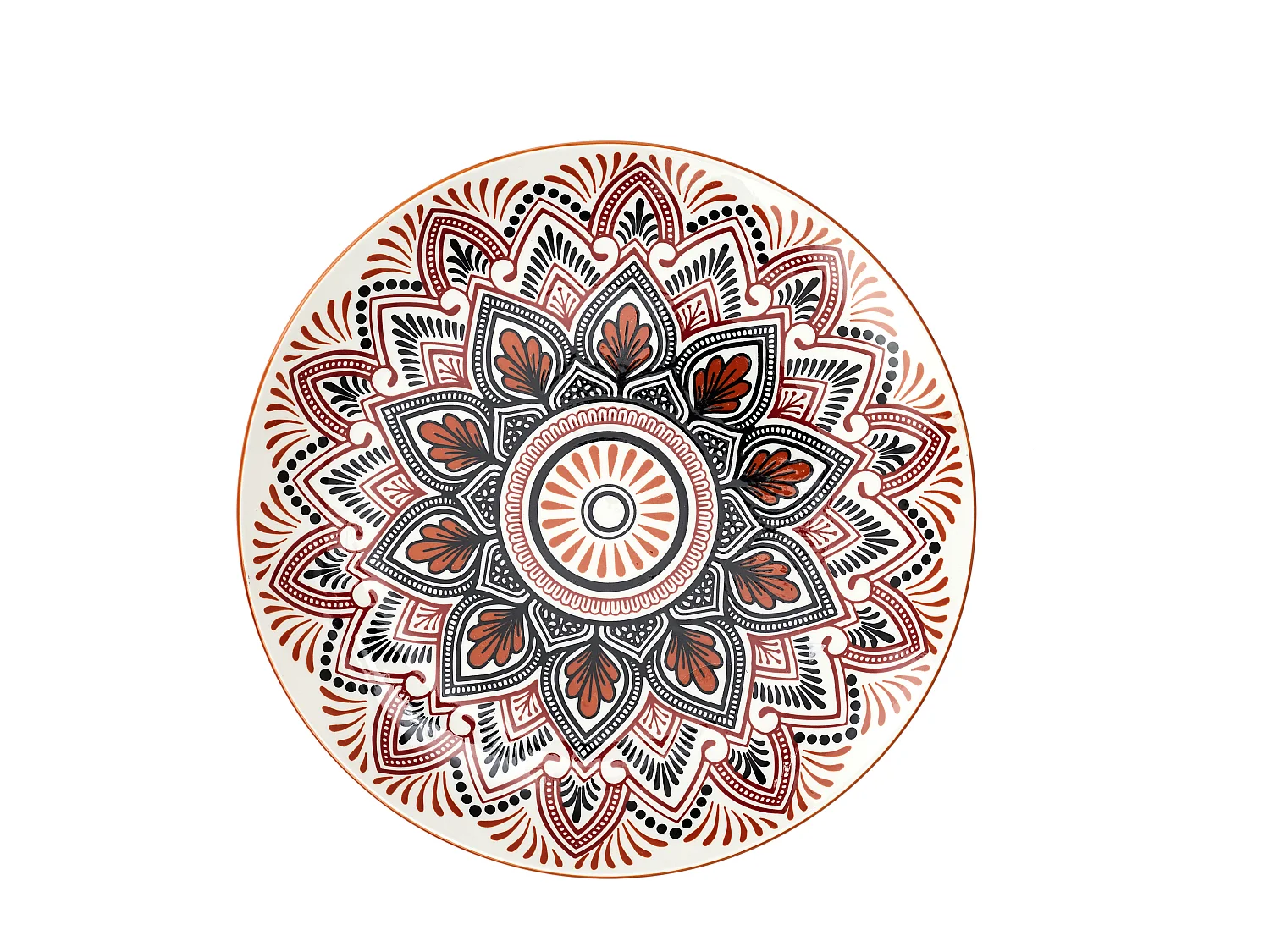 Assiette Mandala Orange D26cm Orange