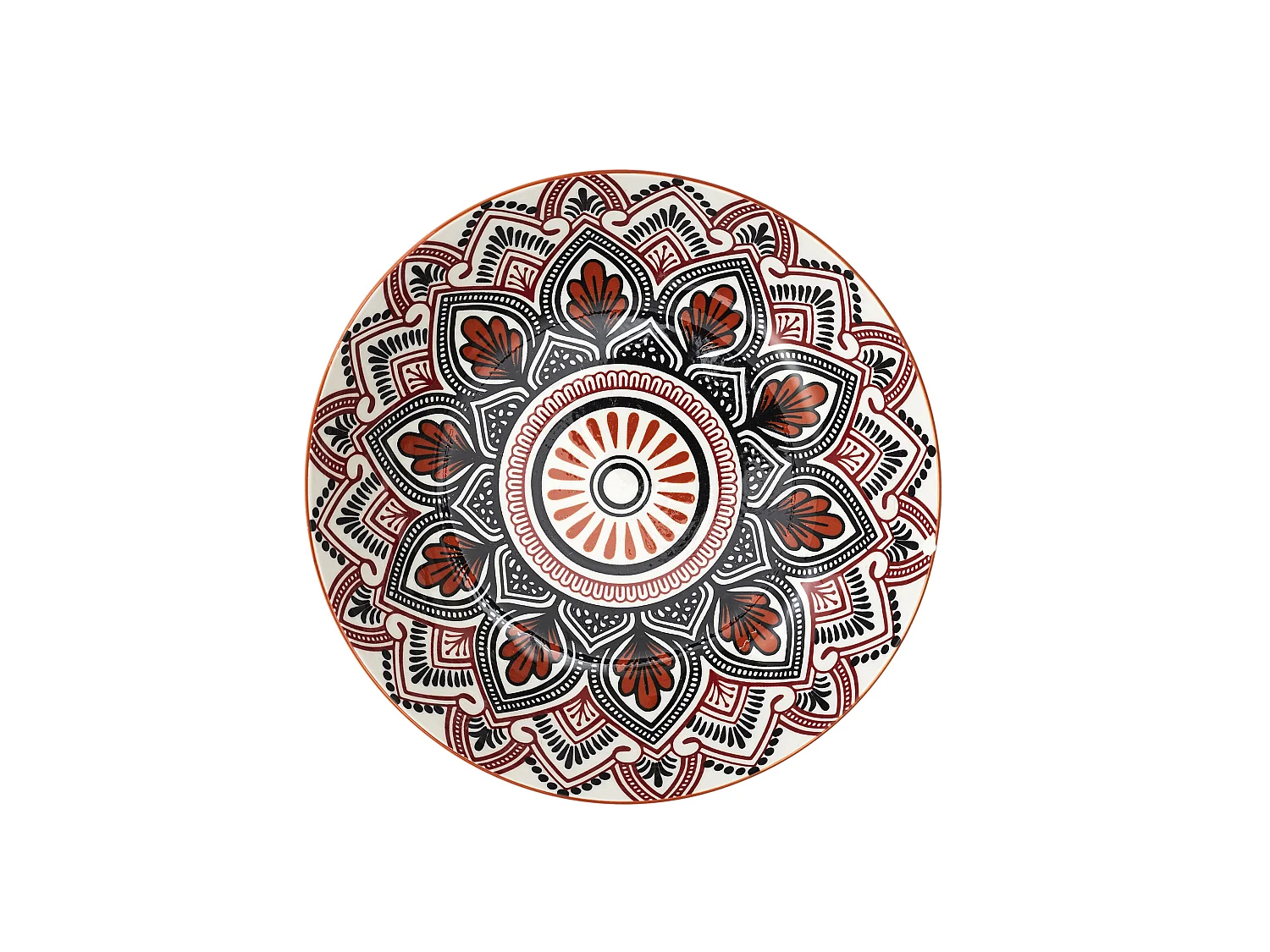 Assiette Creuse Mandala Orange D20cm Orange