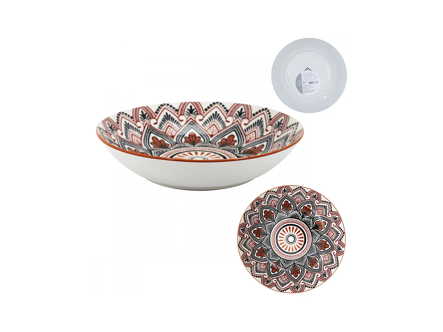 Assiette Creuse Mandala Orange D20cm Orange