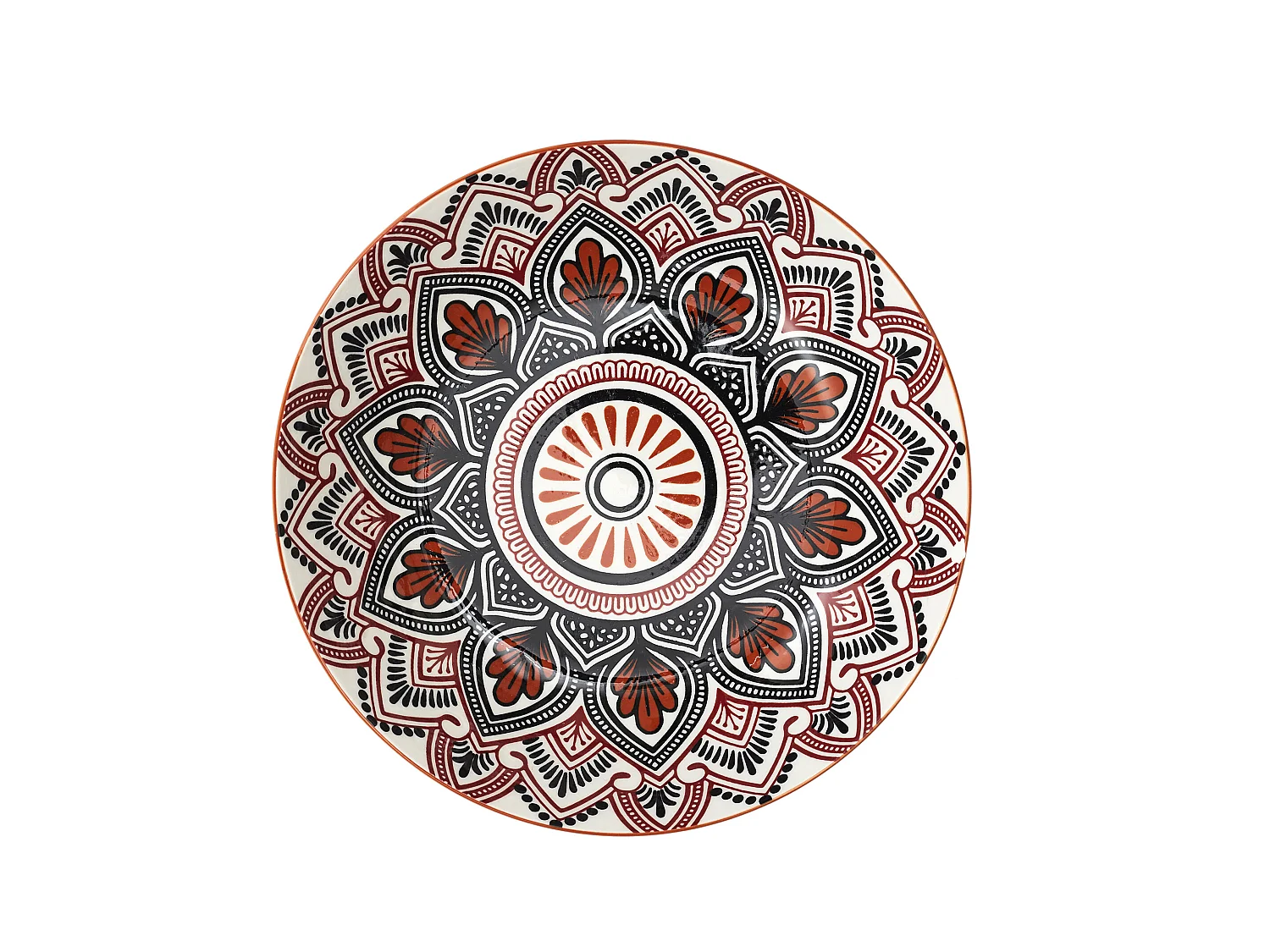 Assiette Creuse Mandala Orange D20cm Orange