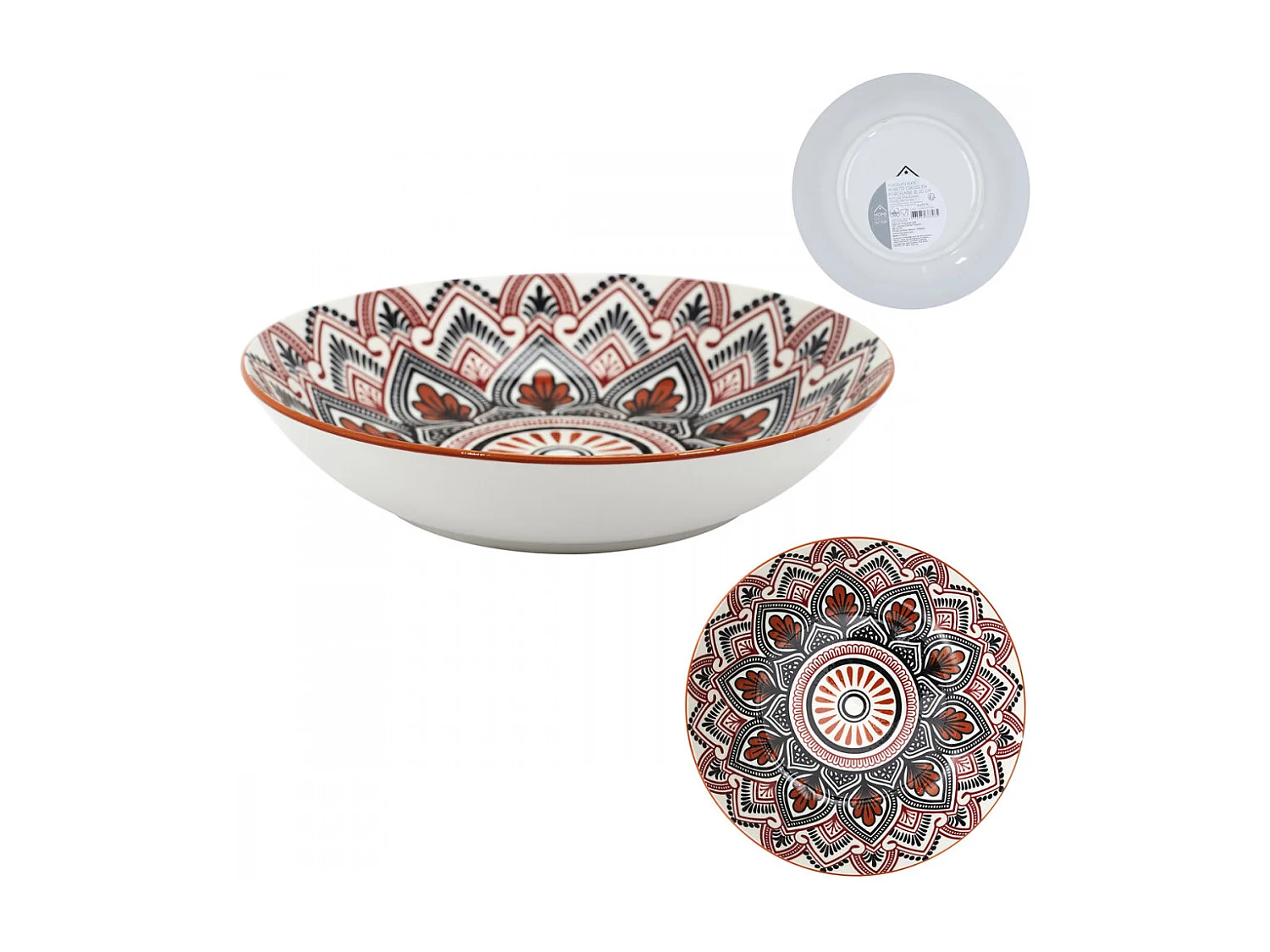 Assiette Creuse Mandala Orange D20cm Orange