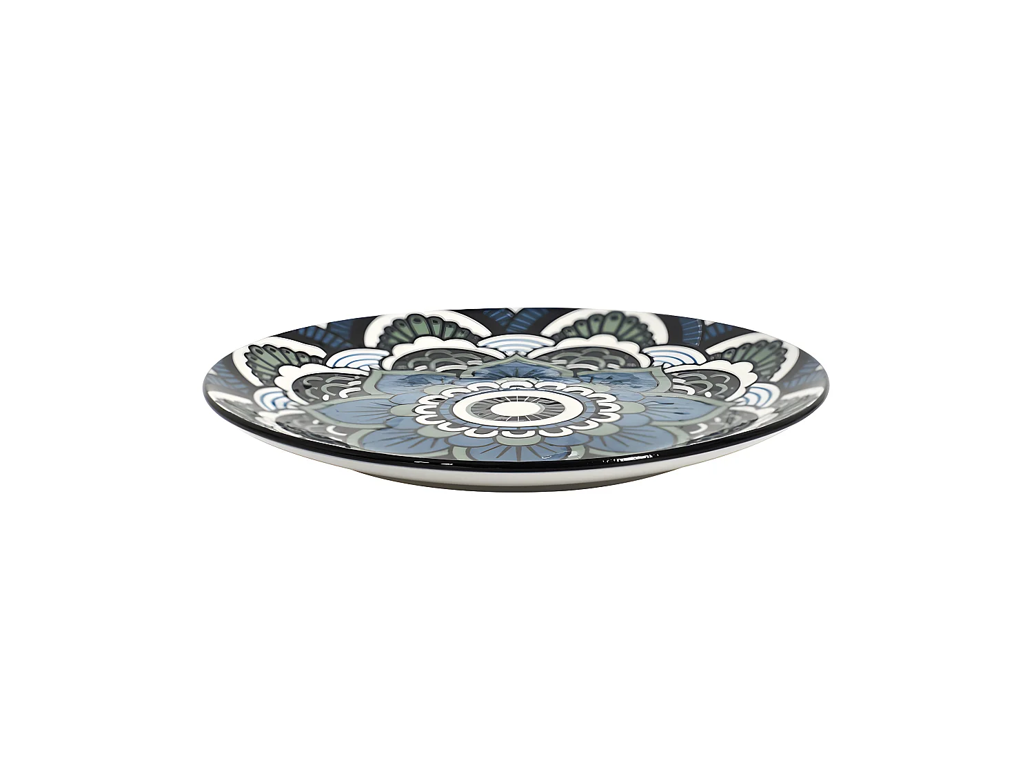 Lot de 6 Assiettes à Dessert "Mandala" 19cm Bleu