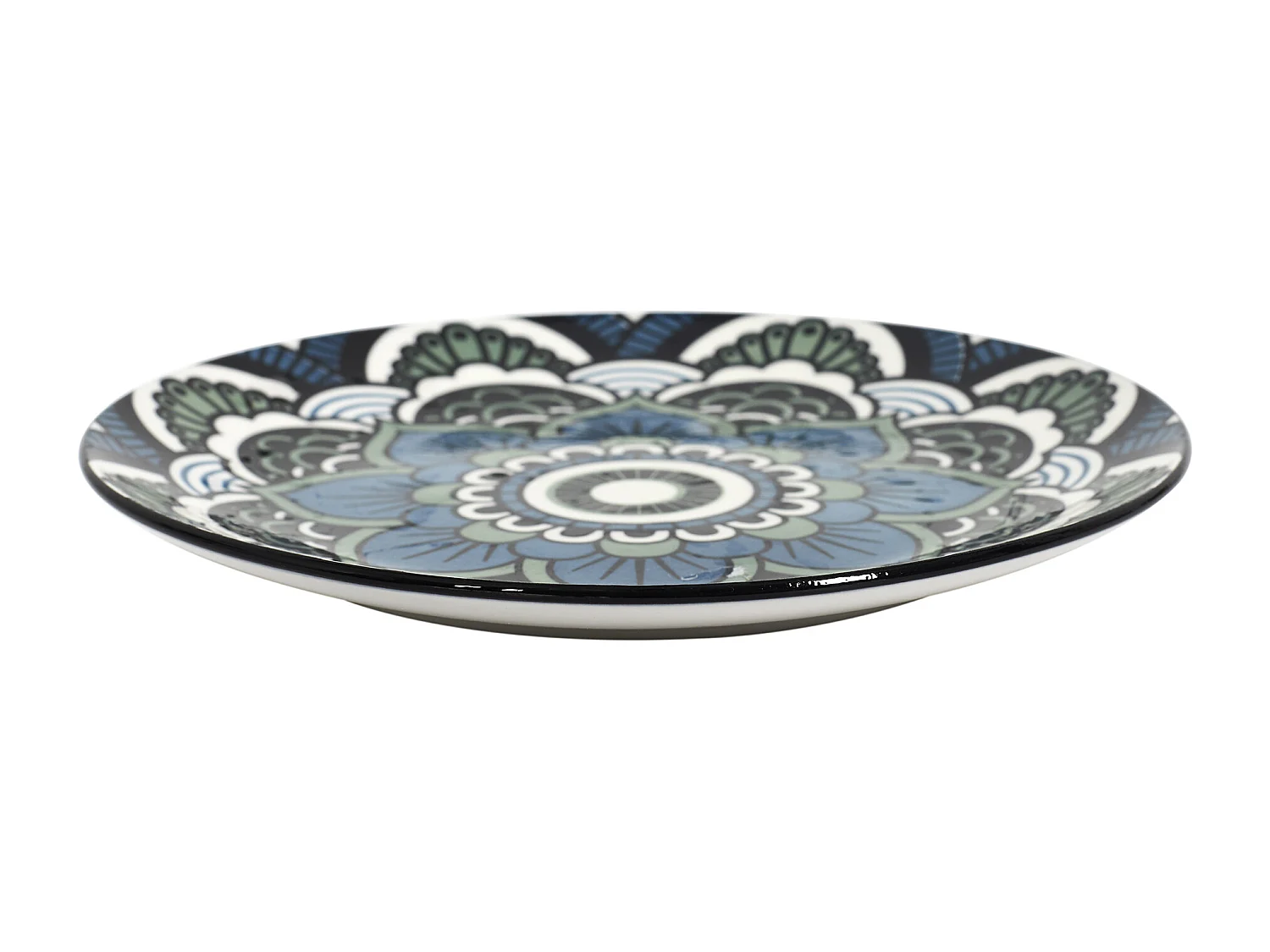 Assiette Mandala Bleu D19cm Bleu