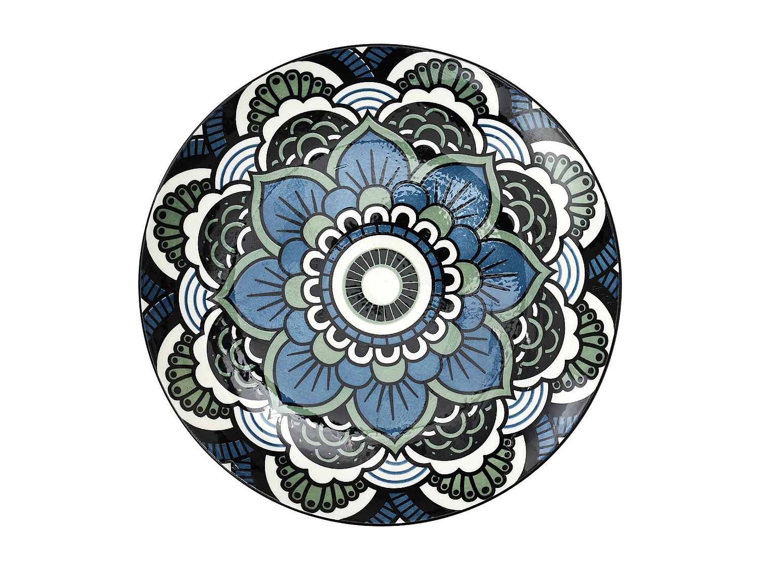 Assiette Mandala Bleu D19cm Bleu
