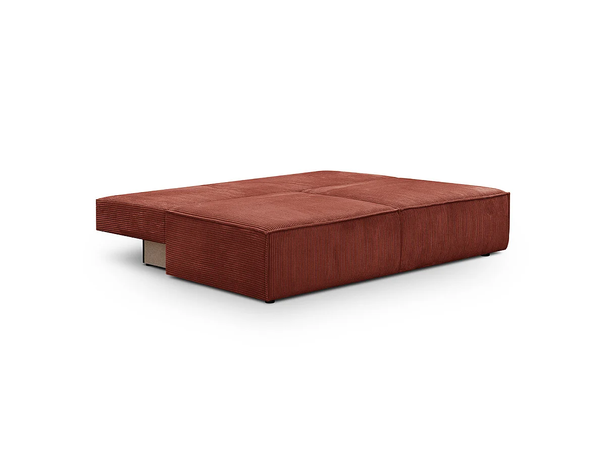 Canapé convertible 3 places avec coffre en velours terracotta MILLA