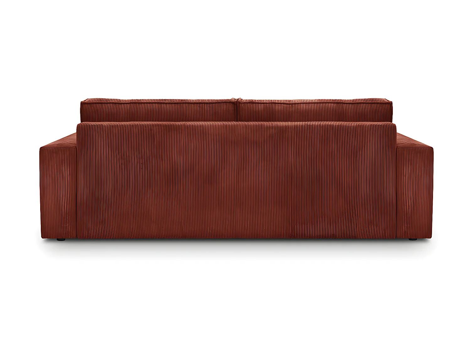 Canapé convertible 3 Places avec coffre de rangement en velours côtelé rouille - Harper