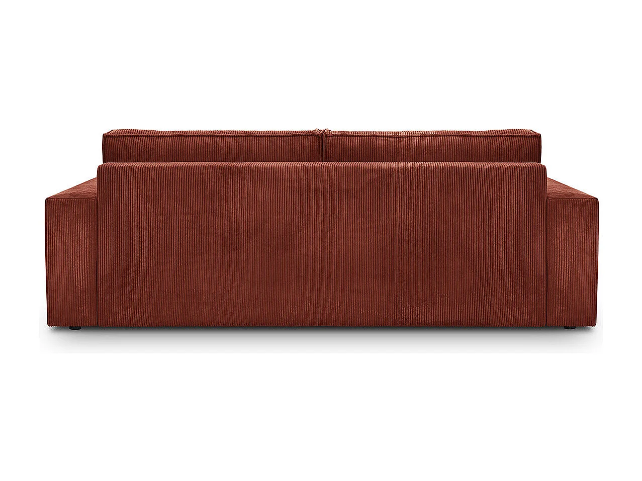 Canapé convertible 3 Places avec coffre de rangement en velours côtelé rouille - Harper