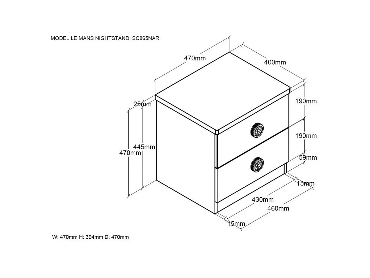 Mesilla de noche de coche de carreras de madera lacada en rojo Cara