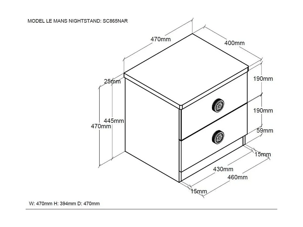 Mesilla de noche de coche de carreras de madera lacada en rojo Cara
