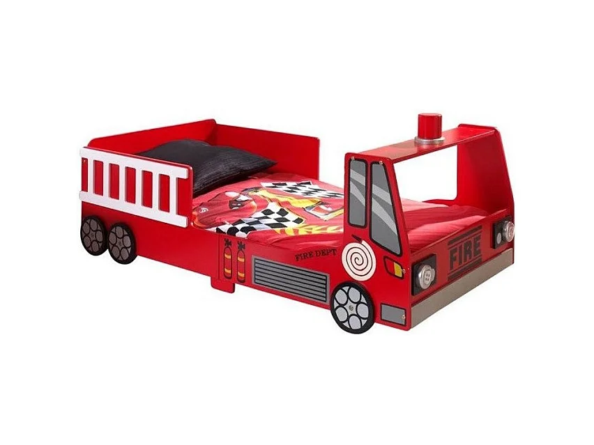 Lit Enfant "Pompier" 70x140cm Rouge