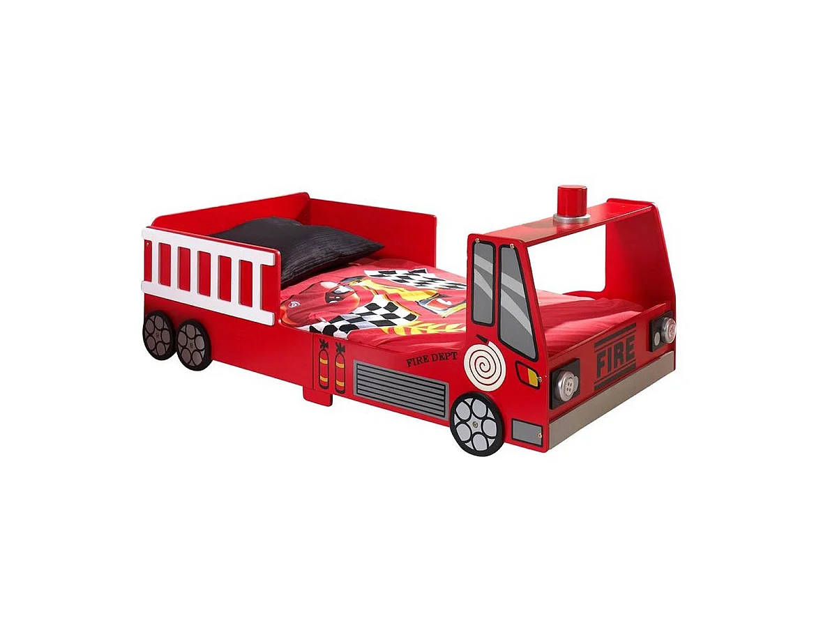 Lit Enfant "Pompier" 70x140cm Rouge