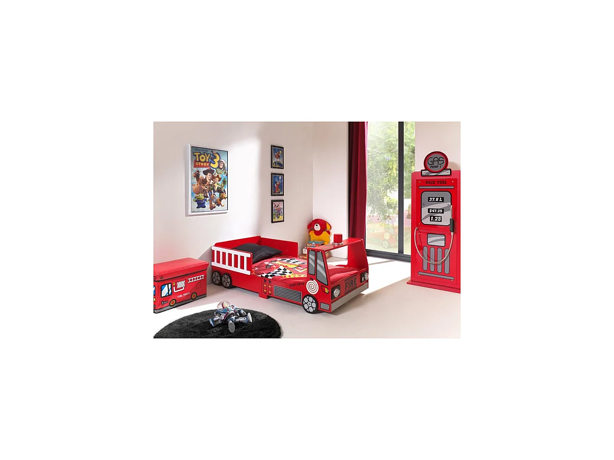 Lit Enfant "Pompier" 70x140cm Rouge