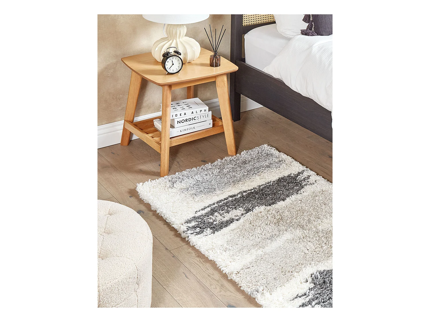 Vloerkleed polypropyleen wit/grijs 80 x 150 cm MARTUNI