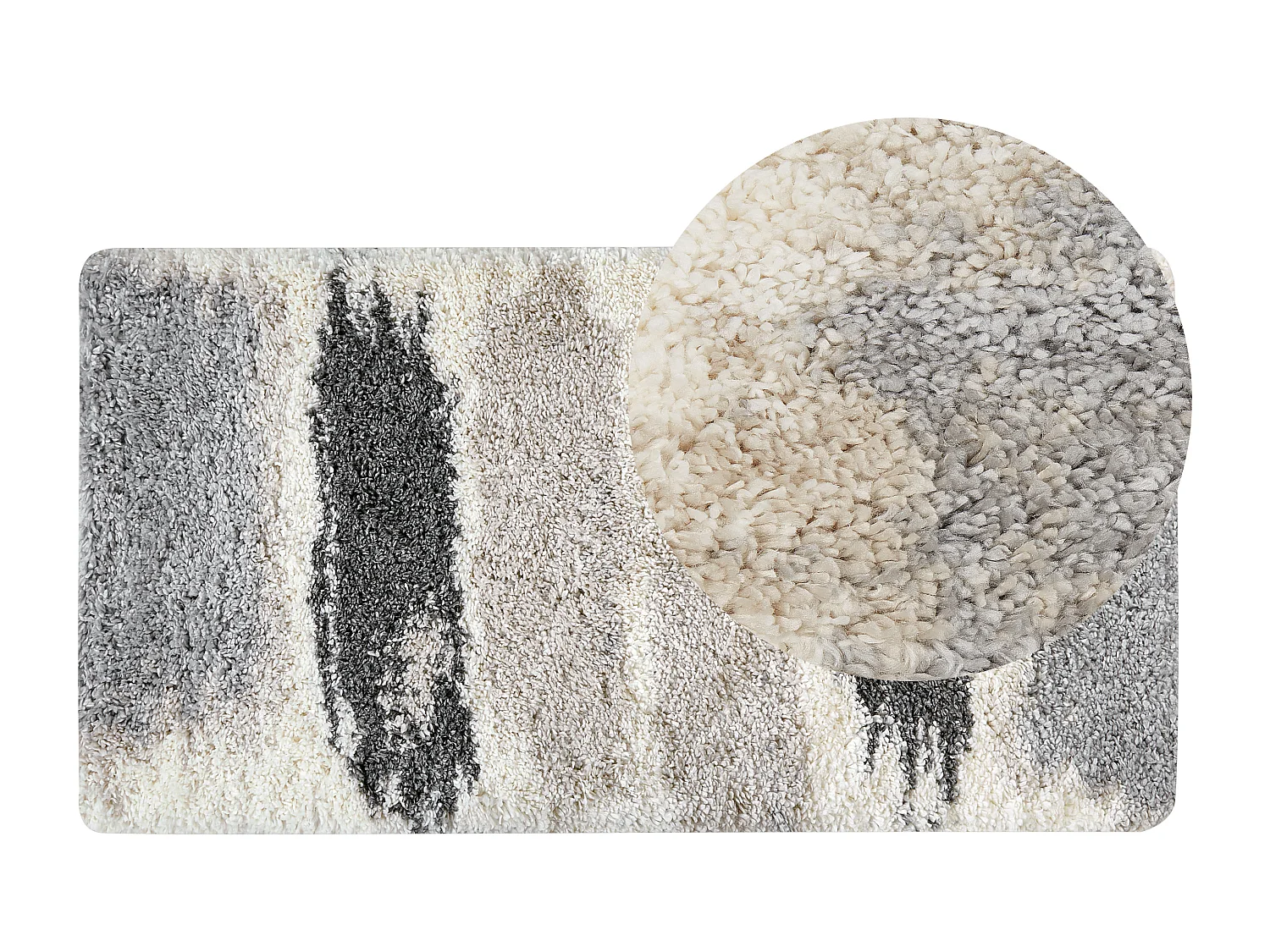 Vloerkleed polypropyleen wit/grijs 80 x 150 cm MARTUNI