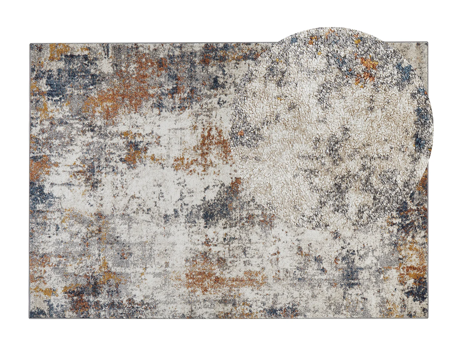 Alfombra beige claro/marrón/azul oscuro 160 x 230 cm SHATIN